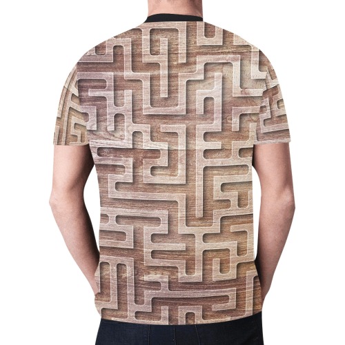 Wooden Maze New All Over Print T-shirt for Men (Model T45)