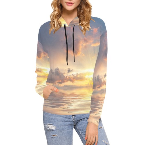 reflection in majestic clouds All Over Print Hoodie for Women (USA Size) (Model H13)