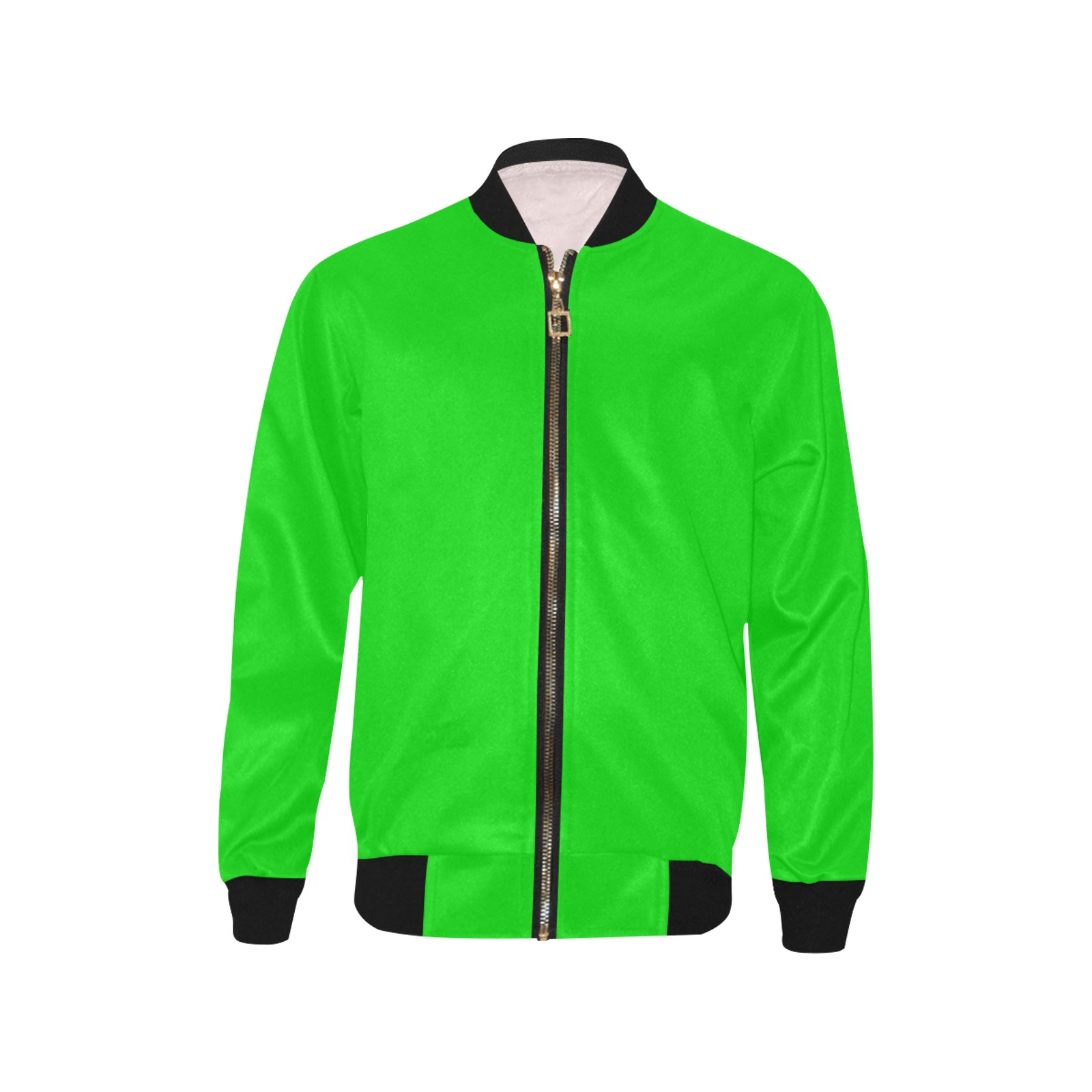 Merry Christmas Green Solid Color Kids' All Over Print Bomber Jacket (Model H40)