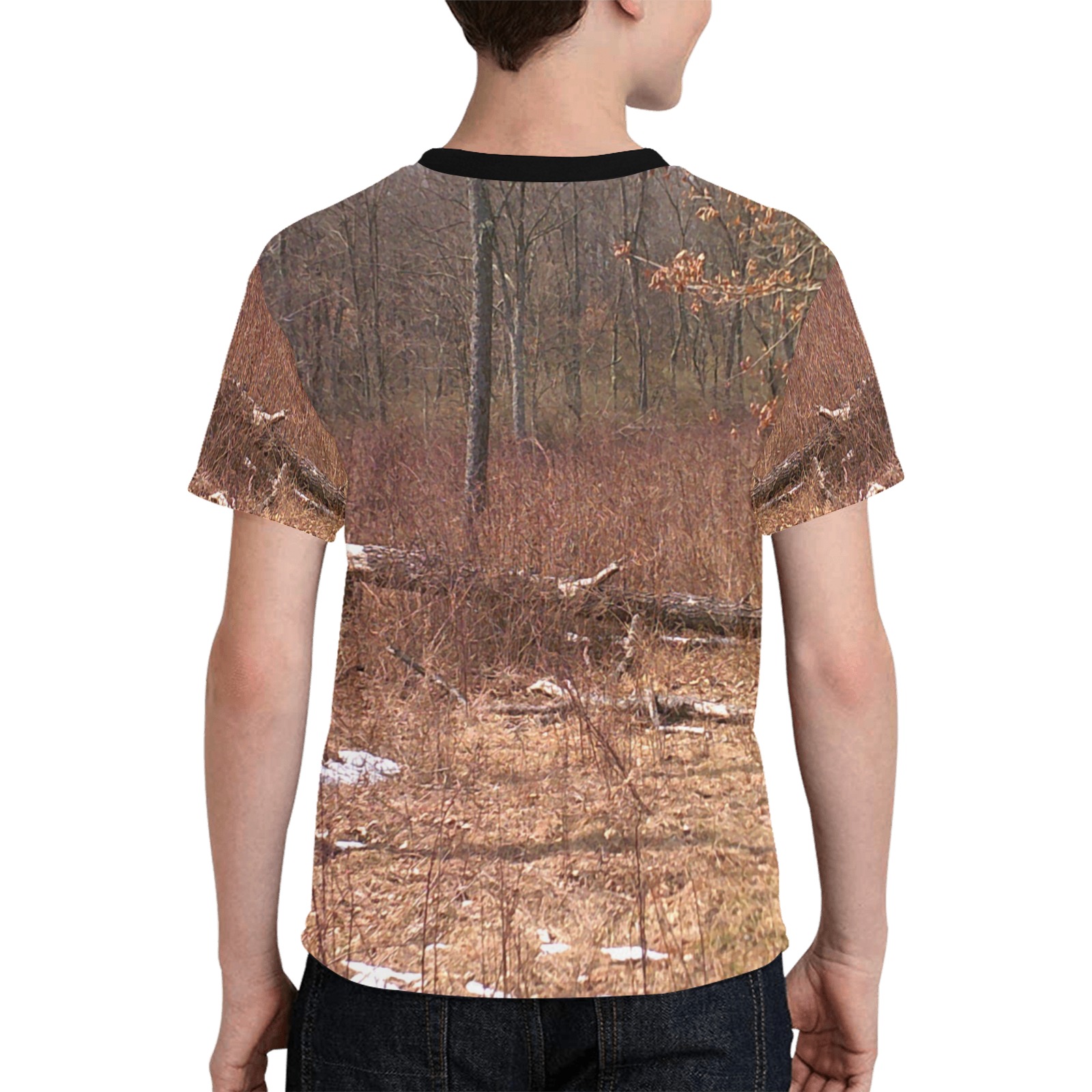 Falling tree in the woods Kids' All Over Print T-shirt (Model T65)