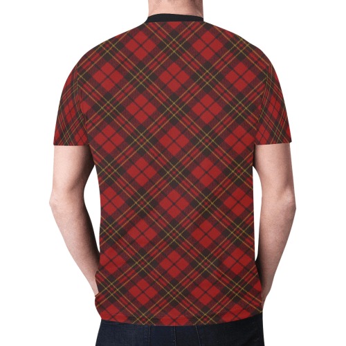 Red tartan plaid winter Christmas pattern holidays New All Over Print T-shirt for Men (Model T45)