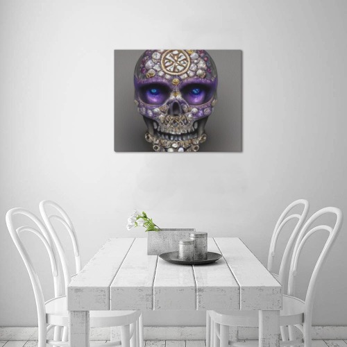 ornate skull 6 Frame Canvas Print 20"x16"