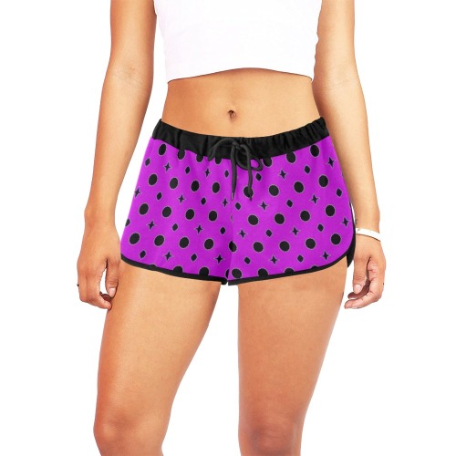 pcc blk Women's All Over Print Relaxed Shorts (Model L19)