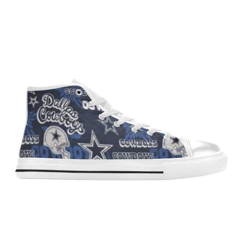 Dallas Cowboys High Top Canvas Shoes for Kid (Model 017)