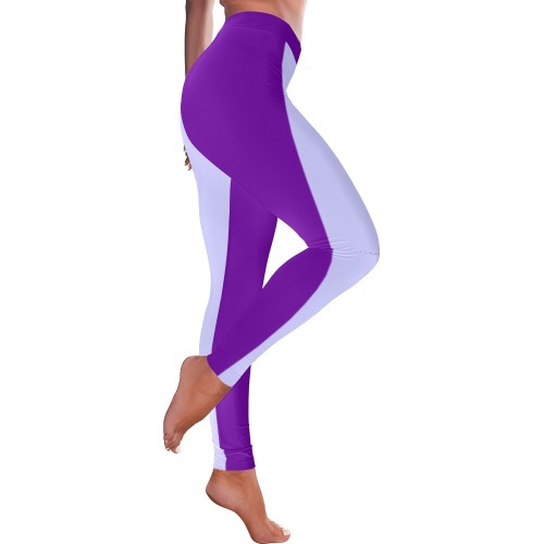 purplelavenderhalf2 Women's Low Rise Leggings (Invisible Stitch) (Model L05)