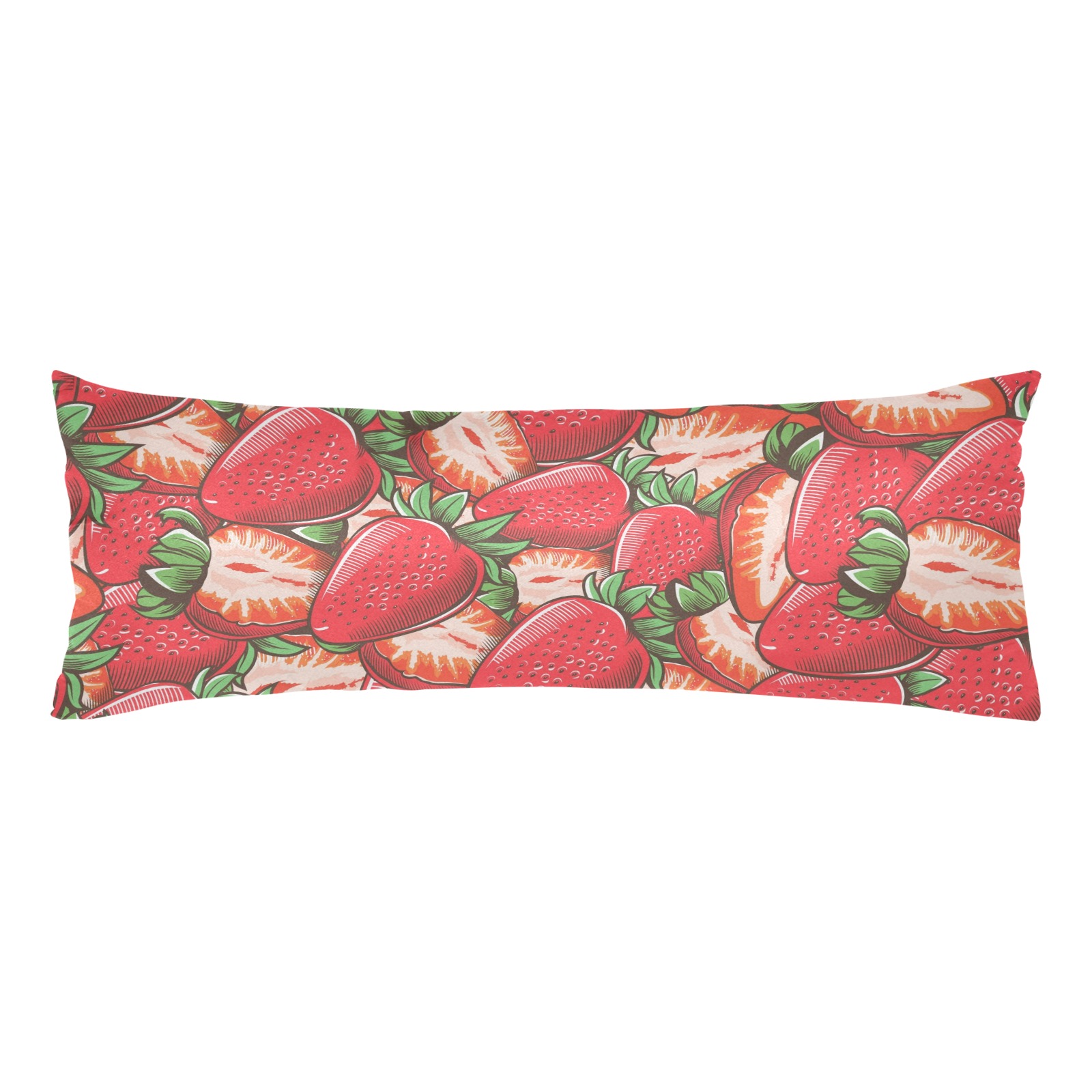 Vintage Strawberry Seamless Body Pillow Case 20" x 54" (Two Sides)