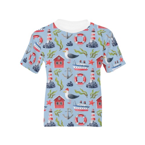 Living by the Ocean Kids' All Over Print T-shirt (Model T65)