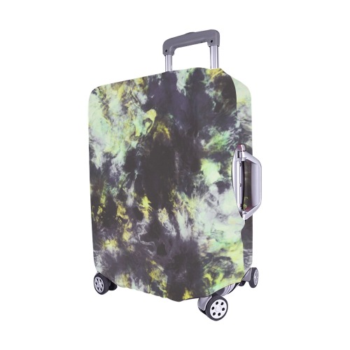 Green and black colorful marbling Luggage Cover/Medium 22"-25"