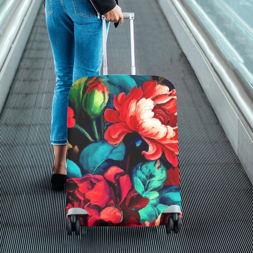 flowers botanic art (6) luggage cover Luggage Cover/Medium 22"-25"