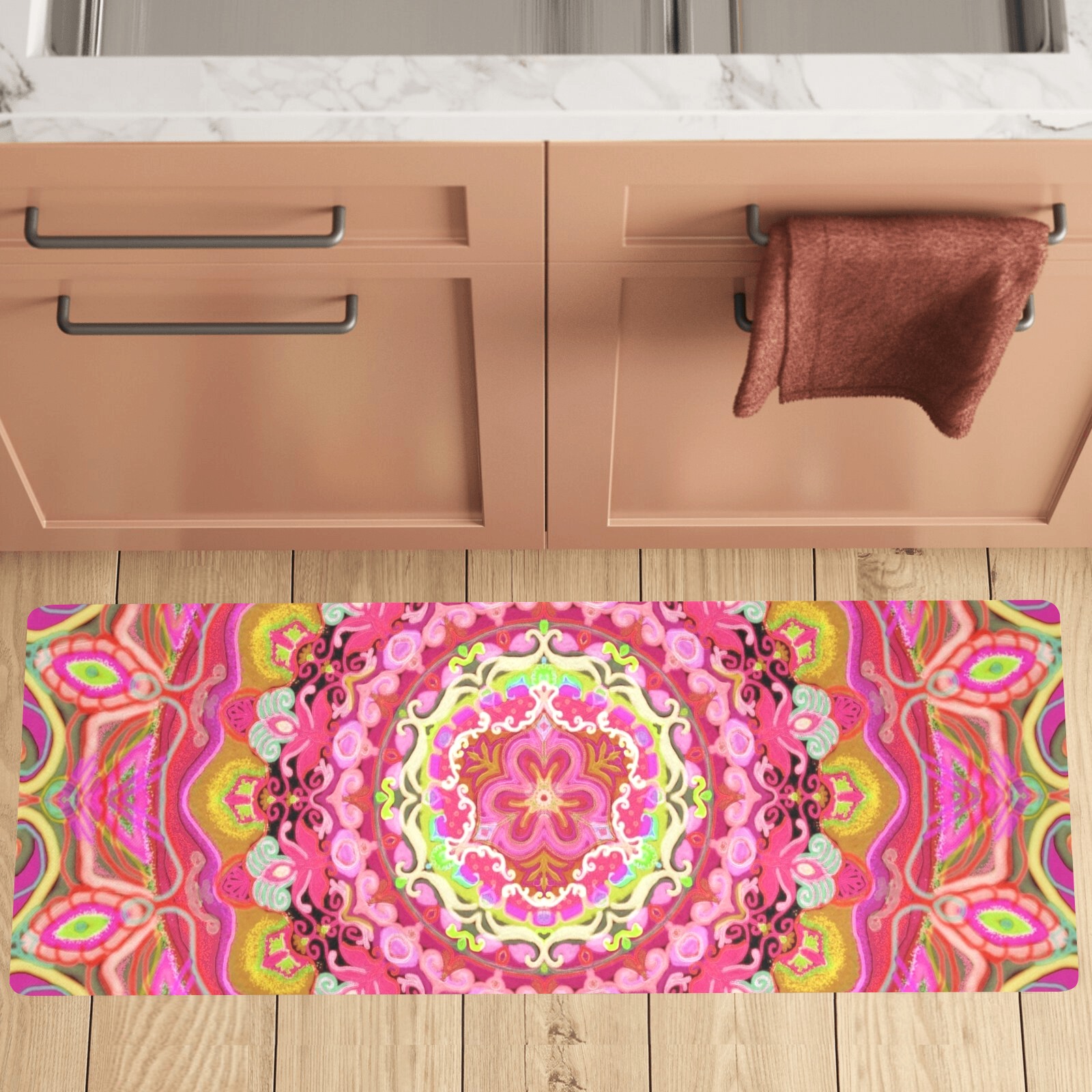 russian mandala 21 Kitchen Mat 48"x17"