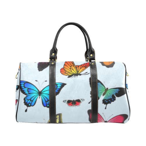 Butterflies travel bag (Light Blue) New Waterproof Travel Bag/Small (Model 1639)