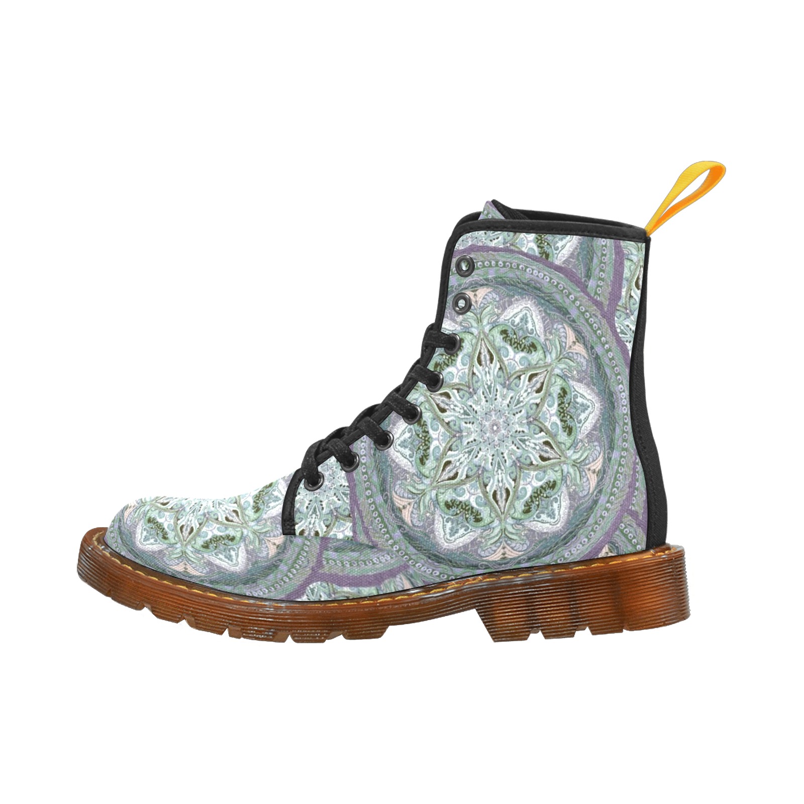 embroidery-green gray Martin Boots For Women Model 1203H