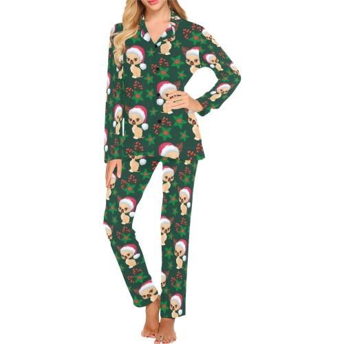 Christmas Chihuahua Women's Long Pajama Set