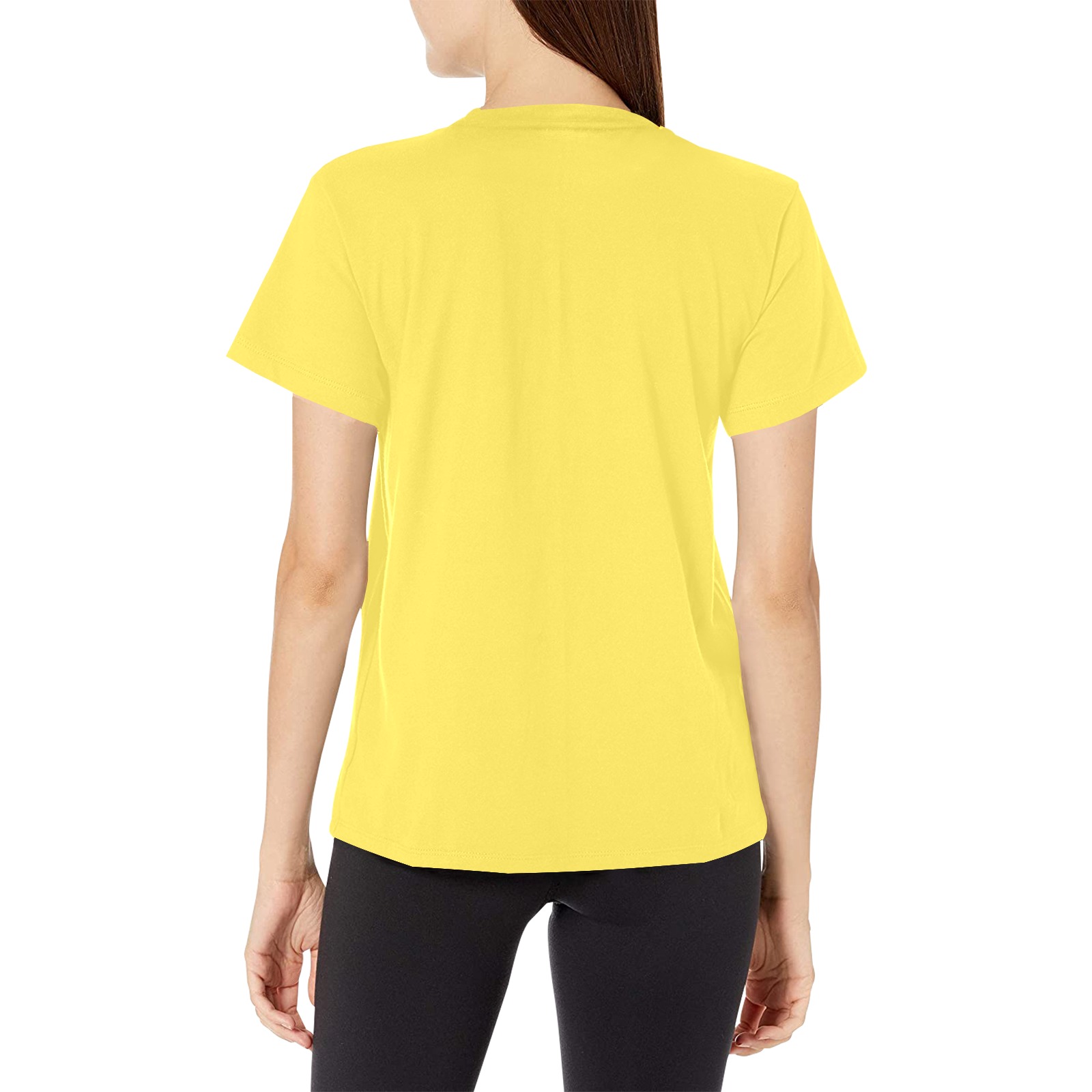 1 - Yahweh Be Praised Yellow T-Shirt Women Women's All Over Print Crew Neck T-Shirt (Model T40-2)
