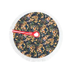 Wild fall autumnal 22-01 Thick Fringe Christmas Tree Skirt 36"x36"