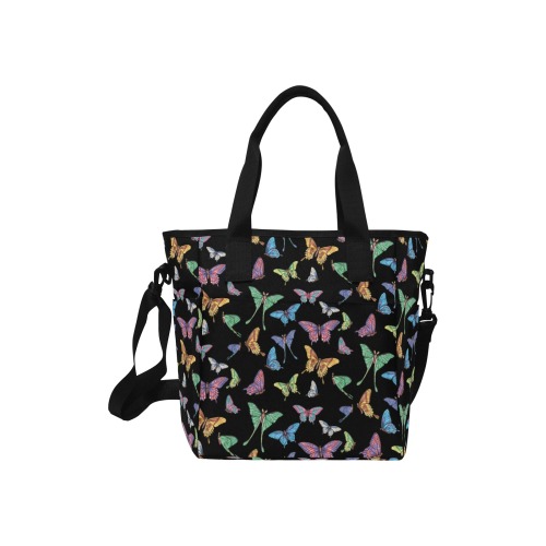 butterflies pattern Insulated Tote Bag with Shoulder Strap (Model 1724)