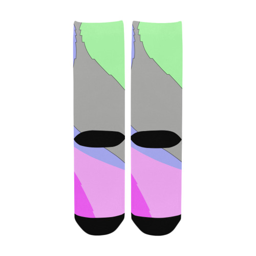 Abstract 703 - Retro Groovy Pink And Green Custom Socks for Women