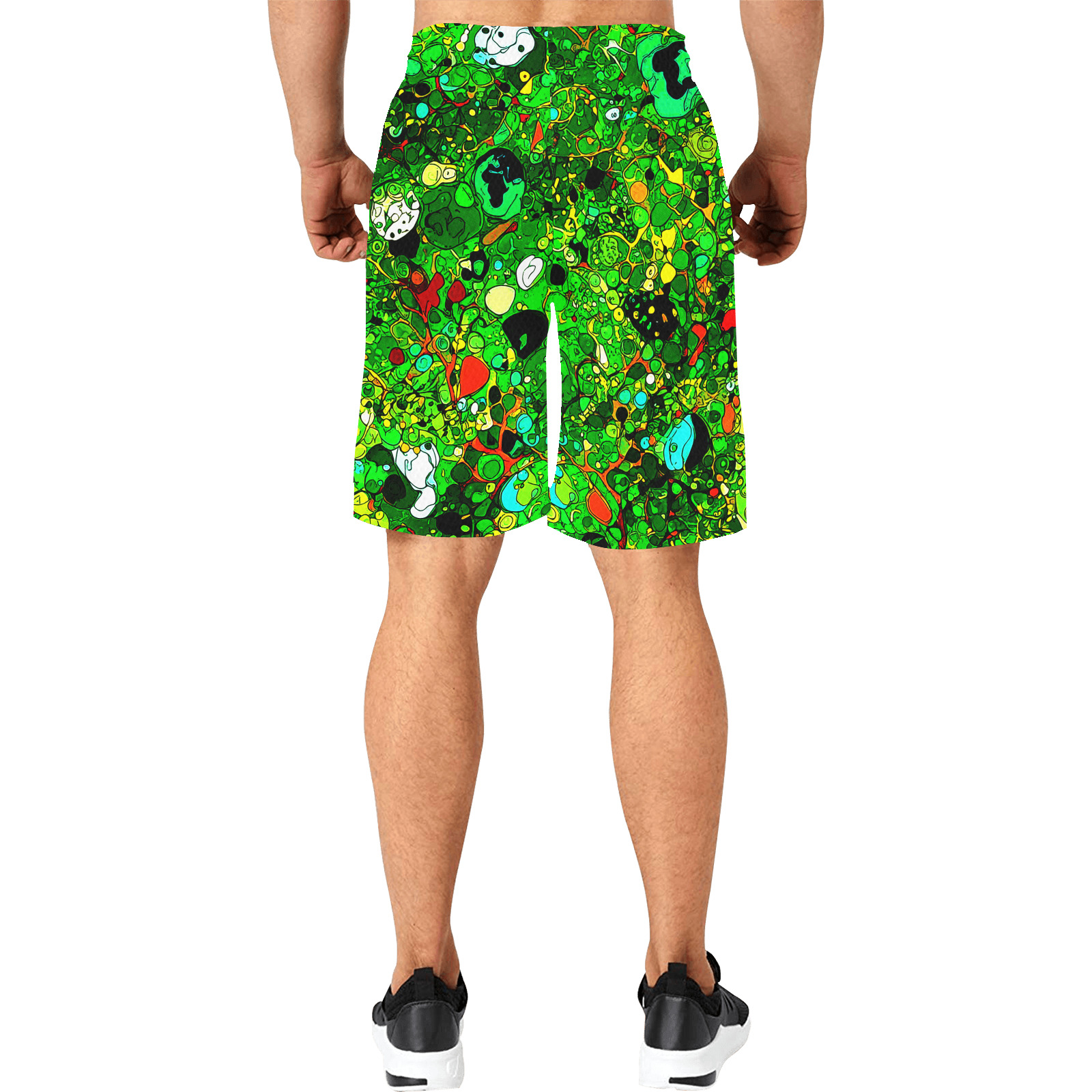 Green Abstract Art 409 All Over Print Basketball Shorts