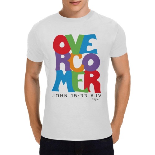 Overcomer T-shirt White Men04 Men's T-Shirt in USA Size (Front Printing Only)