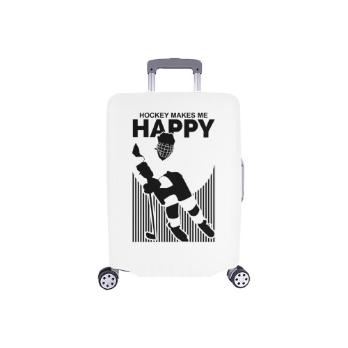 Hockey Makes Me Happy Luggage Cover/Small 18"-21"