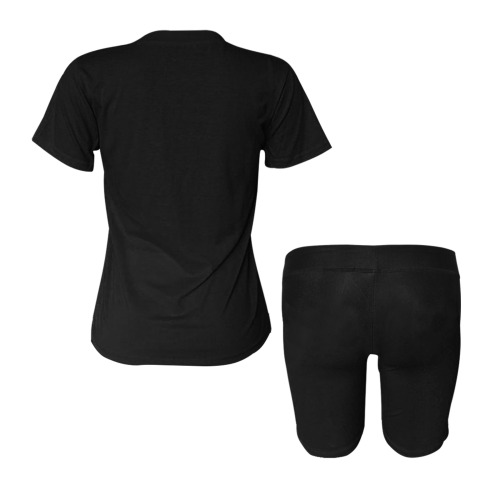 BLACK Women's Short Yoga Set