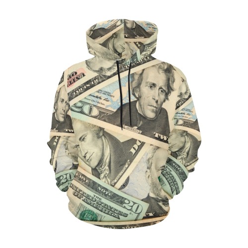 US PAPER CURRENCY All Over Print Hoodie for Men (USA Size) (Model H13)