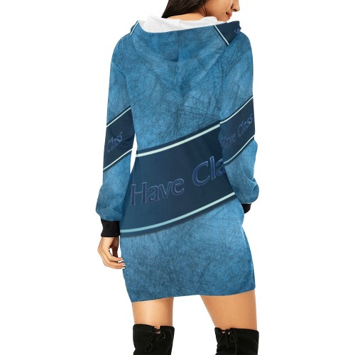 I Have Class All Over Print Hoodie Mini Dress (Model H27)