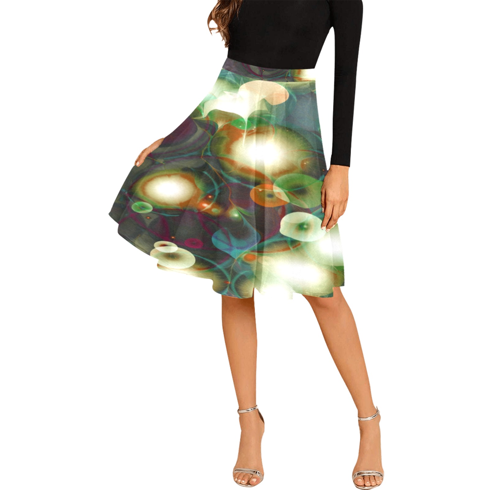 melting bubbles8 Melete Pleated Midi Skirt (Model D15)