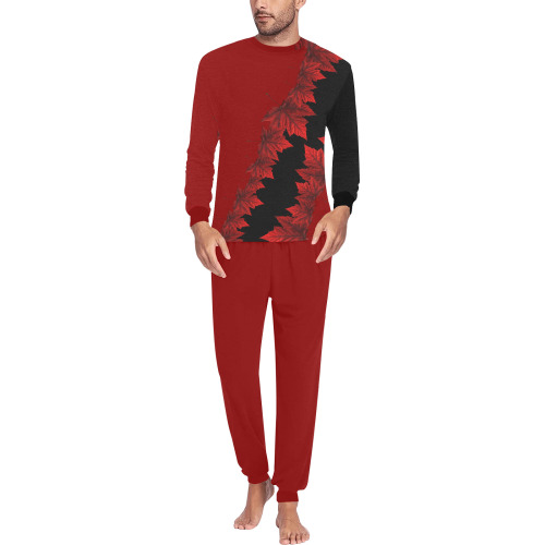 Canada Maple Leaf Pajamas Sets Men's All Over Print Pajama Set with Custom Cuff