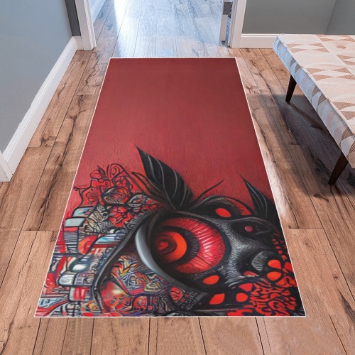 red eye Area Rug 7'x3'3''