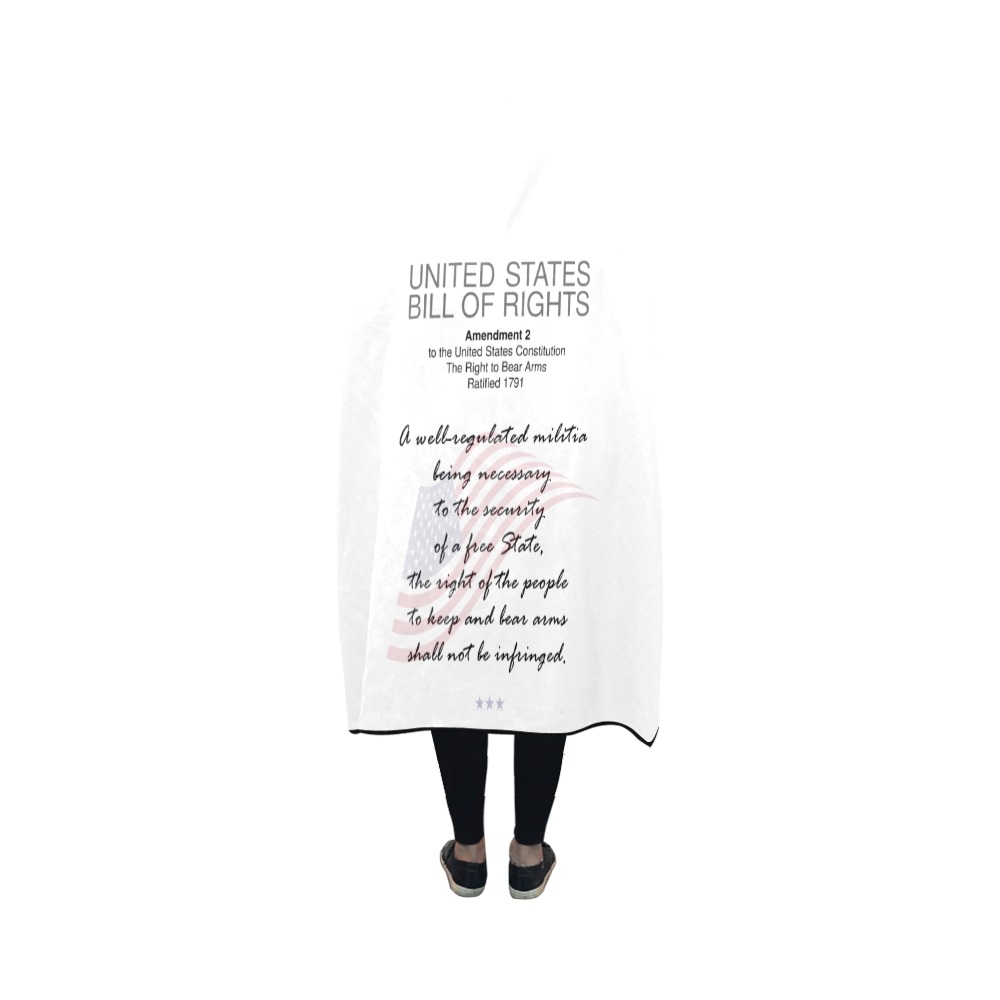 USA Bill Of Rights Second Amendment Arms Weapons Hooded Blanket 50''x40''