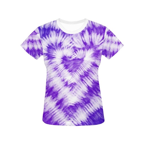 camiseta mujer corazon violeta All Over Print T-Shirt for Women (USA Size) (Model T40)