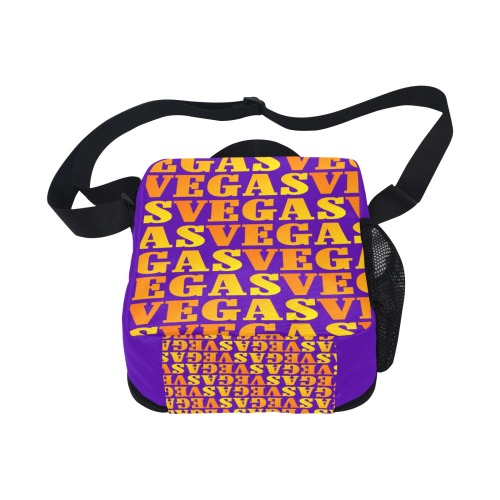 Golden Las VEGAS / Purple All Over Print Crossbody Lunch Bag for Kids (Model 1722)