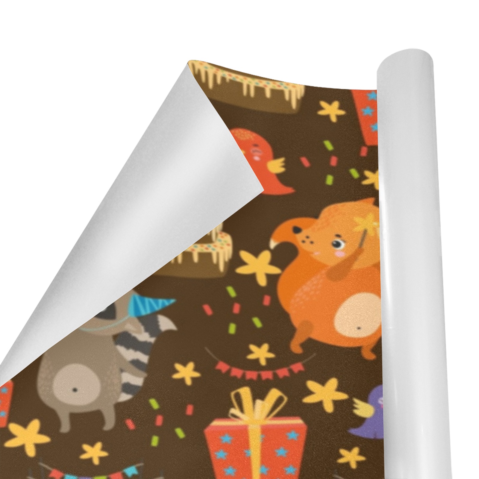 Racoon And Friends Pattern Gift Wrapping Paper 58"x 23" (1 Roll)