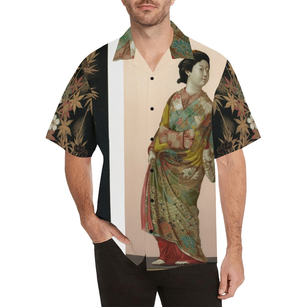 Geshia Woman Hawaiian Shirt with Merged Design (Model T58)