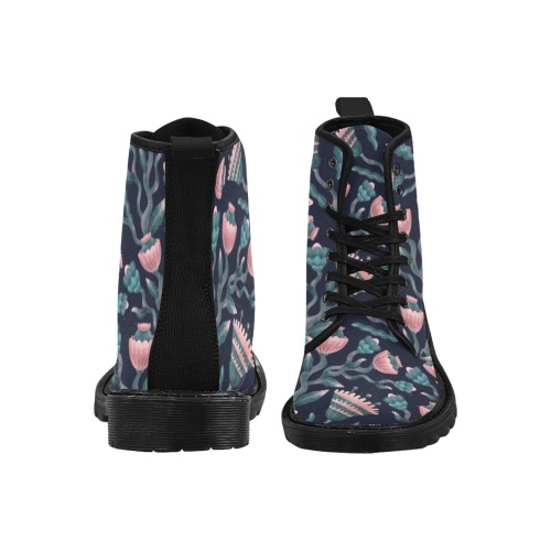 The Night Blooms Martin Boots for Women (Black) (Model 1203H)
