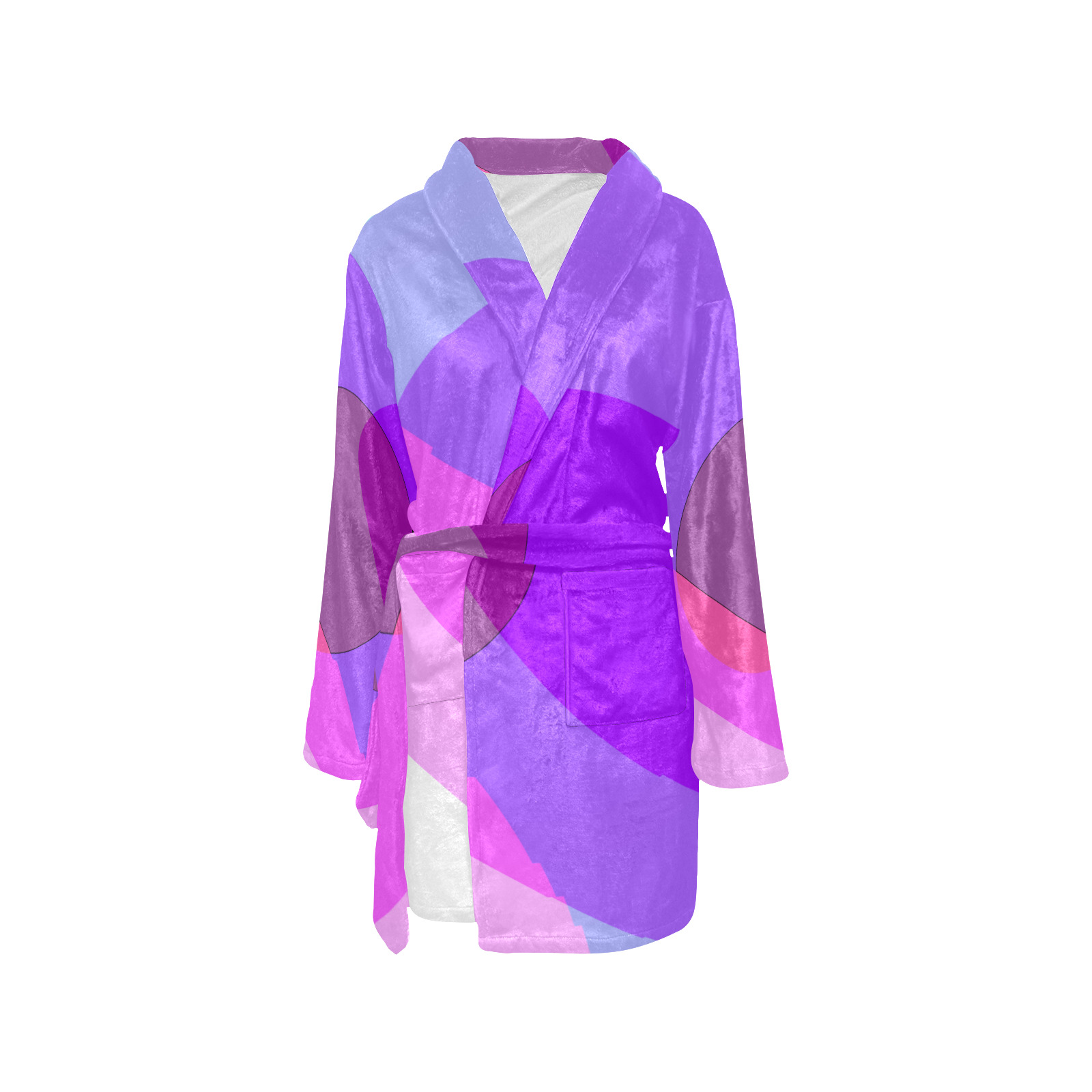 Purple Retro Groovy Abstract 409 Women's All Over Print Night Robe