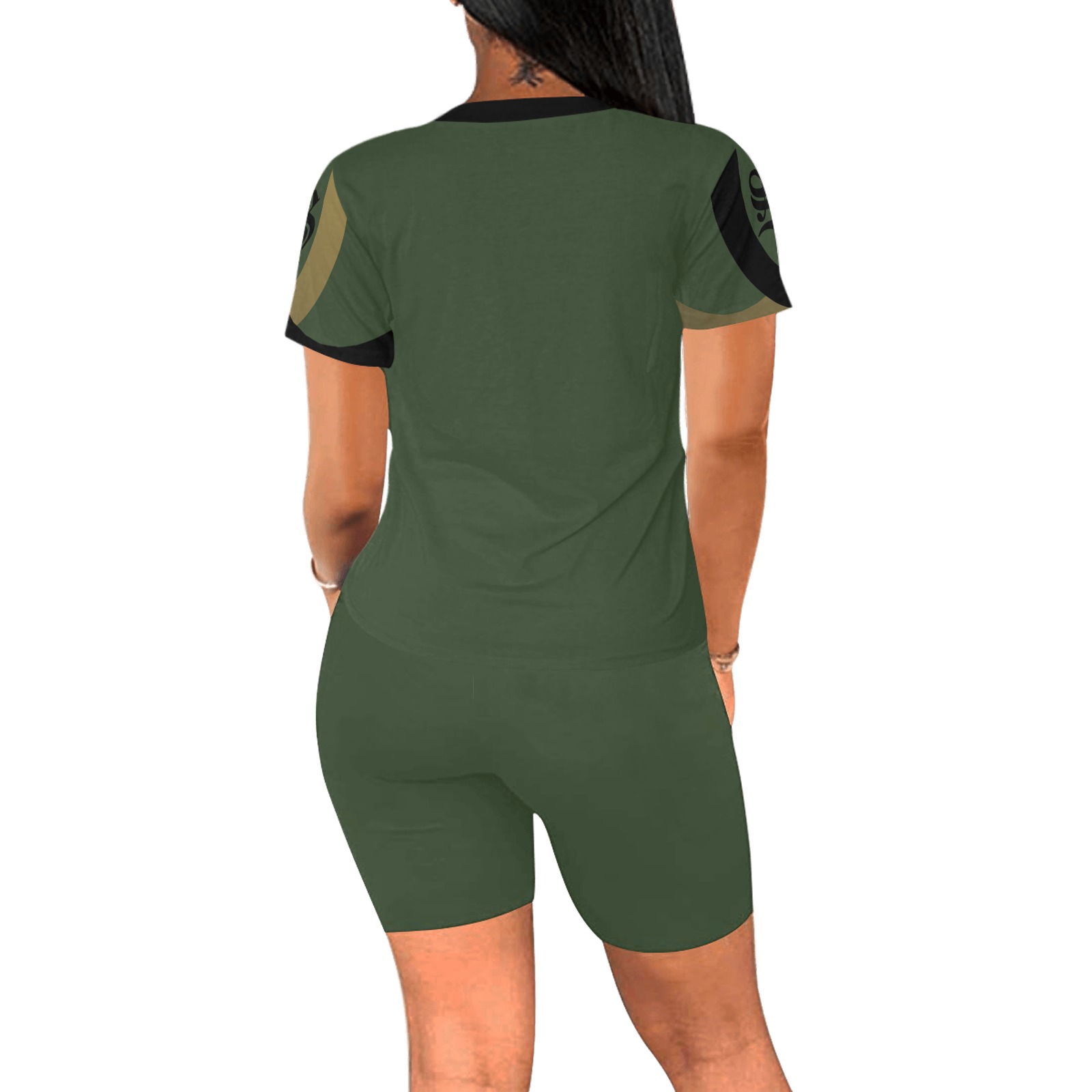 Green Shirt & Shorts set Women's Short Yoga Set