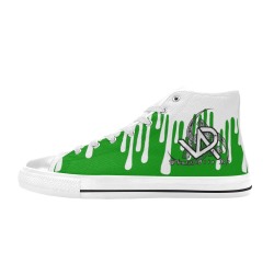 WDR White Drip High Tops WGB Men’s Classic High Top Canvas Shoes (Model 017)