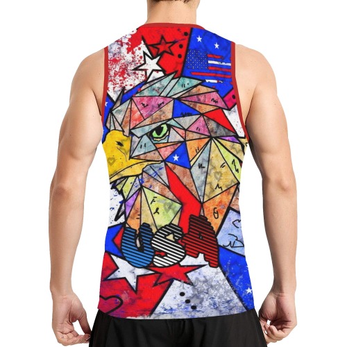 USA 4th july by Nico Bielow All Over Print Basketball Jersey
