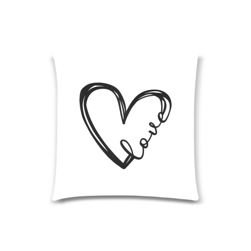 Love white, Custom Zippered Pillow Case 18"x18"(Twin Sides)