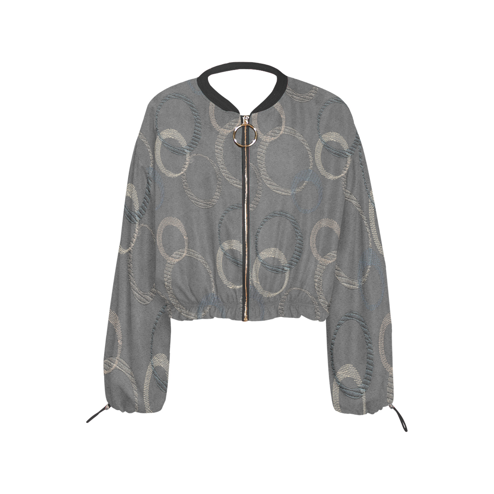 NEVERENDING CIRCLES Cropped Chiffon Jacket for Women (Model H30)