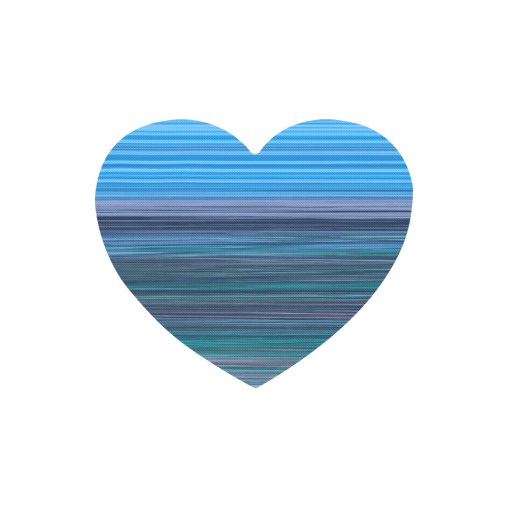 Abstract Blue Horizontal Stripes Heart-shaped Mousepad