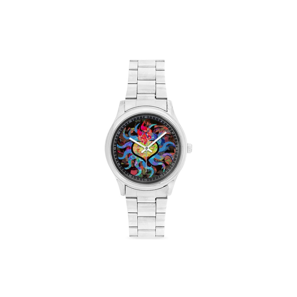 Burning Star Custom design from Blue Colleen Studios for MacAi Men's Stainless Steel Watch(Model 104)