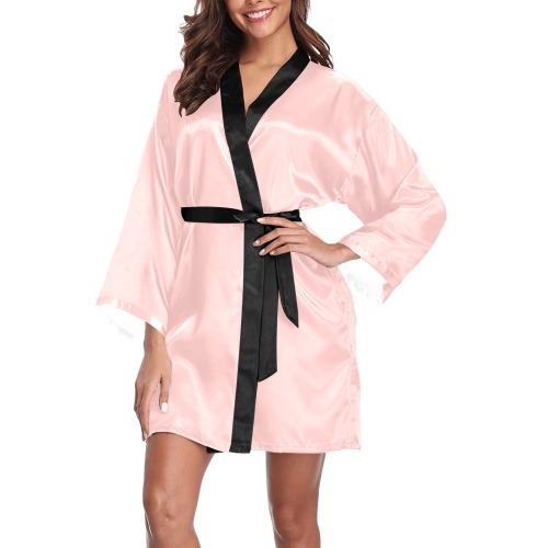 Gossamer Pink Long Sleeve Kimono Robe