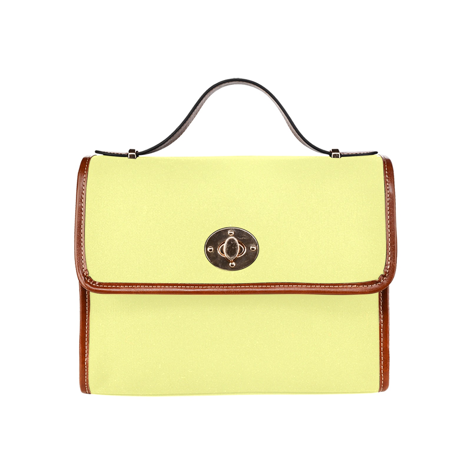 color canary yellow Waterproof Canvas Bag-Brown (All Over Print) (Model 1641)