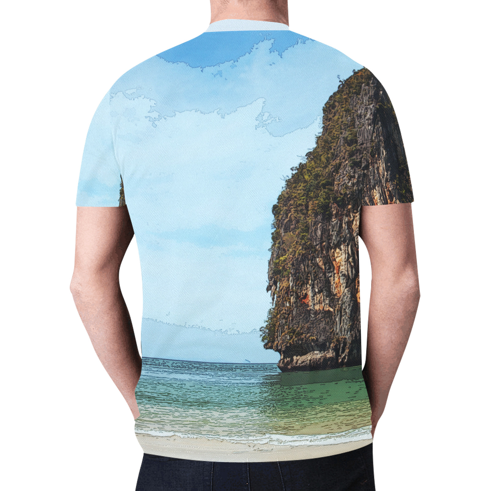 Phra-Nang Krabi Thailand New All Over Print T-shirt for Men (Model T45)
