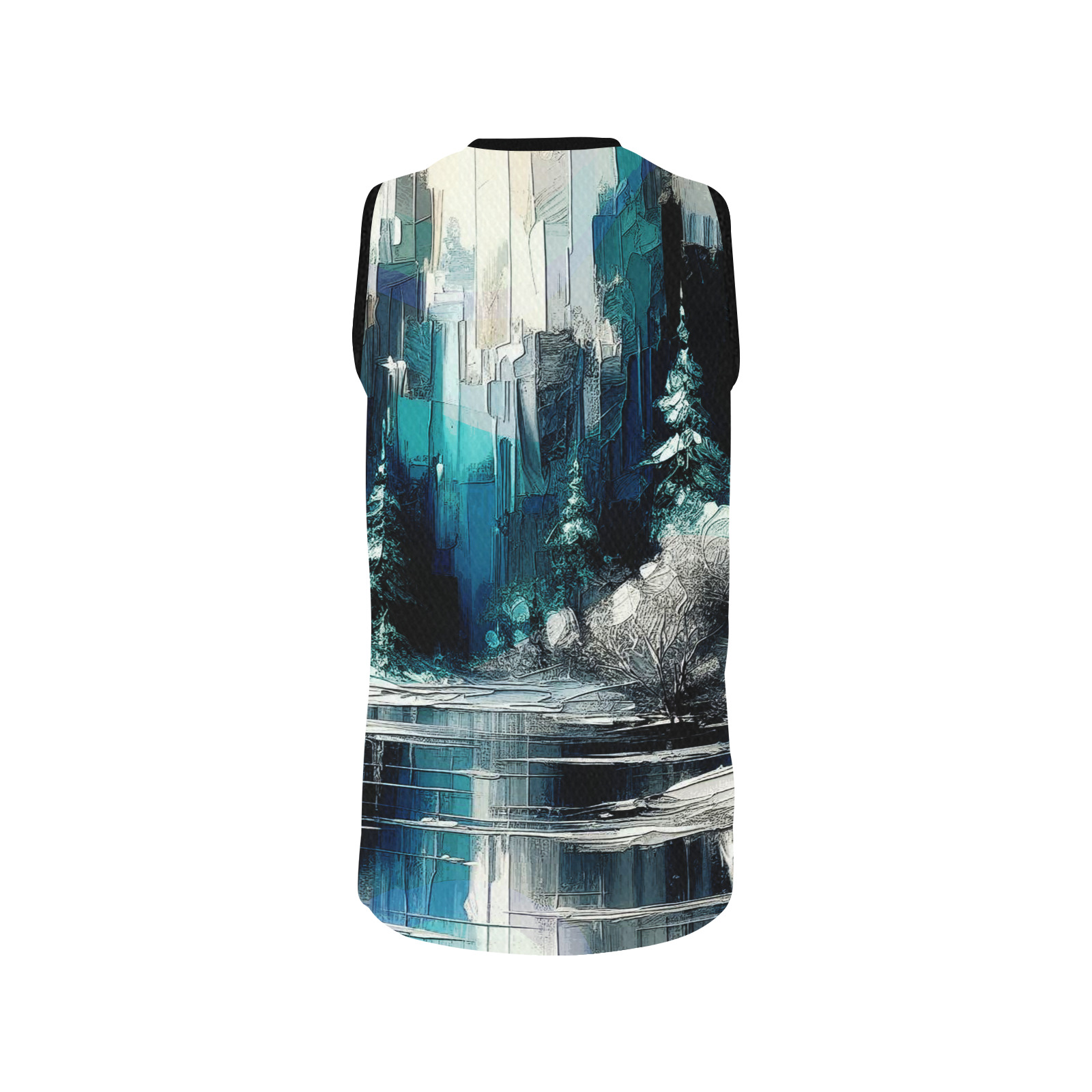 Painted City Winter Scene 1006 All Over Print Basketball Jersey