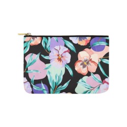 Dark modern tropical floral PD Carry-All Pouch 9.5''x6''