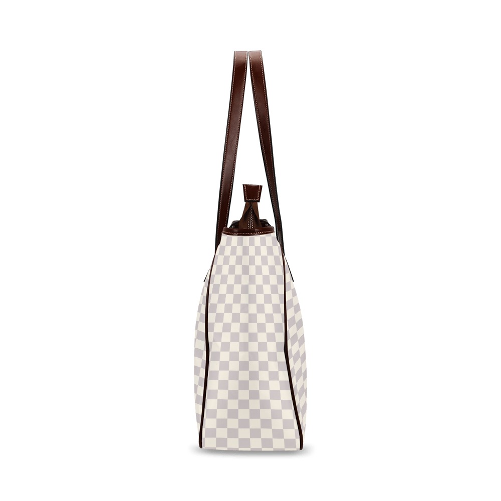 Gray and Cream Classic Tote Bag (Model 1644)